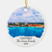 Gepersonaliseerde Cozumel Ornament, Mexico Keramisch Ornament (Voorkant)