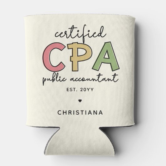 Gepersonaliseerde CPA Certified Public Accountant- Blikjeskoeler (Achterkant)