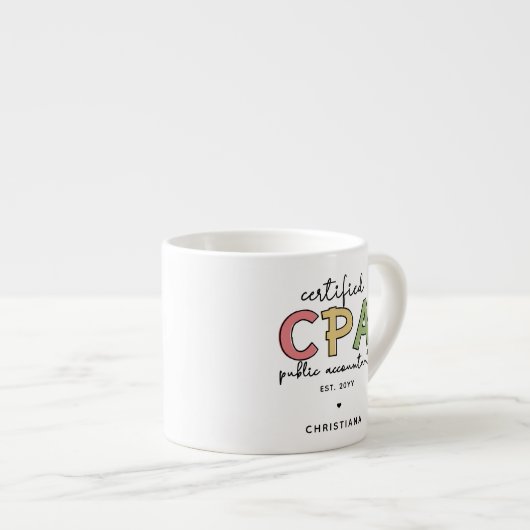 Gepersonaliseerde CPA Certified Public Accountant- Espresso Kop (Voorkant rechts)