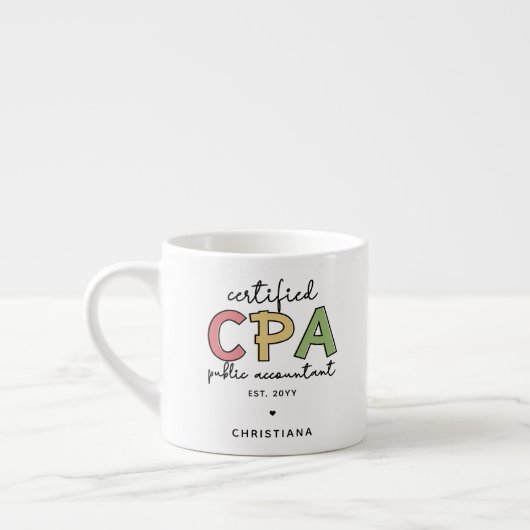 Gepersonaliseerde CPA Certified Public Accountant- Espresso Kop (Links)