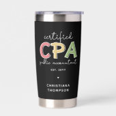 Gepersonaliseerde CPA Certified Public Accountant- Geïsoleerde Drinkbeker (Links)