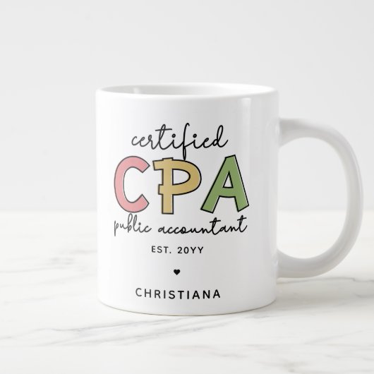 Gepersonaliseerde CPA Certified Public Accountant- Grote Koffiekop (Rechts)