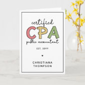 Gepersonaliseerde CPA Certified Public Accountant- Kaart (Gele Bloem)