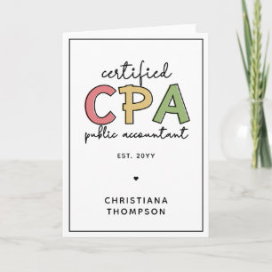 Gepersonaliseerde CPA Certified Public Accountant- Kaart