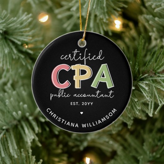 Gepersonaliseerde CPA Certified Public Accountant- Keramisch Ornament (Boom)