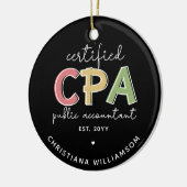Gepersonaliseerde CPA Certified Public Accountant- Keramisch Ornament (Links)