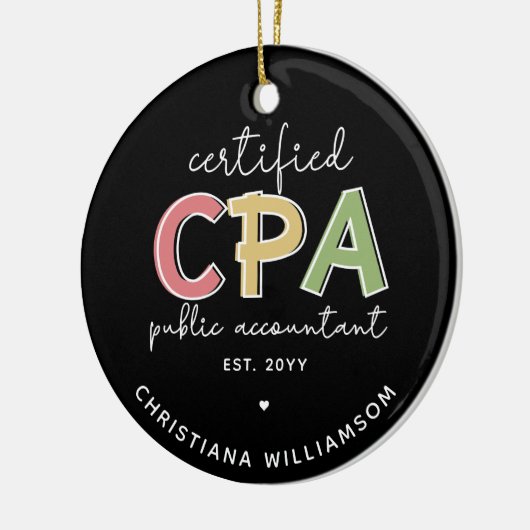 Gepersonaliseerde CPA Certified Public Accountant- Keramisch Ornament (Links)
