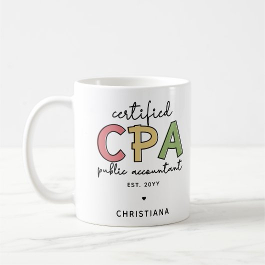 Gepersonaliseerde CPA Certified Public Accountant- Koffiemok (Links)