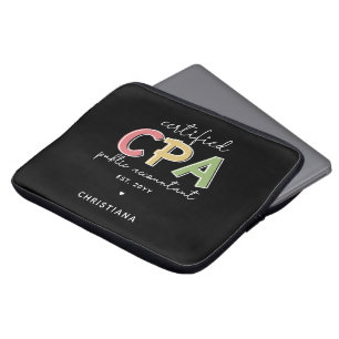 Gepersonaliseerde CPA Certified Public Accountant Laptop Sleeve