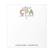 Gepersonaliseerde CPA Certified Public Accountant- Notitieblok (Voorkant)