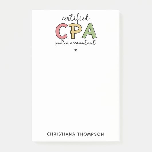 Gepersonaliseerde CPA Certified Public Accountant- Post-it® Notes (Voorkant)