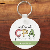 Gepersonaliseerde CPA Certified Public Accountant- Sleutelhanger (Voorkant)