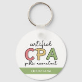 Gepersonaliseerde CPA Certified Public Accountant- Sleutelhanger (Achterkant)