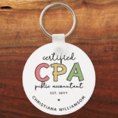 Gepersonaliseerde CPA Certified Public Accountant- Sleutelhanger (Voorkant)