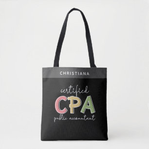 Gepersonaliseerde CPA Certified Public Accountant Tote Bag