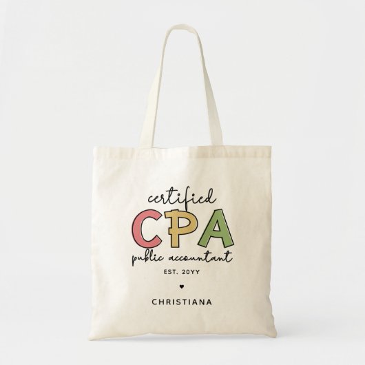 Gepersonaliseerde CPA Certified Public Accountant- Tote Bag (Voorkant)