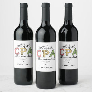 Gepersonaliseerde CPA Certified Public Accountant- Wijn Etiket