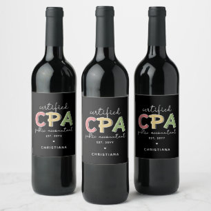 Gepersonaliseerde CPA Certified Public Accountant- Wijn Etiket