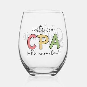 Gepersonaliseerde CPA Certified Public Accountant- Wijnglas Zonder Voet