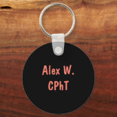 Gepersonaliseerde CPhT Pharmacy Technician Emoji Sleutelhanger (Achterkant)