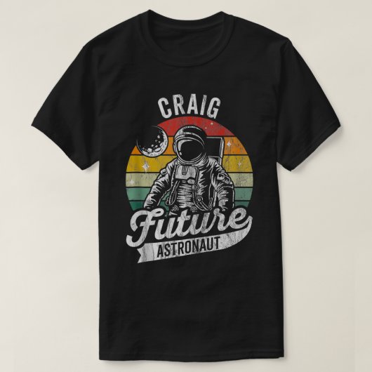 gepersonaliseerde Craig Future astronaut ruimte T-shirt (Design voorkant)