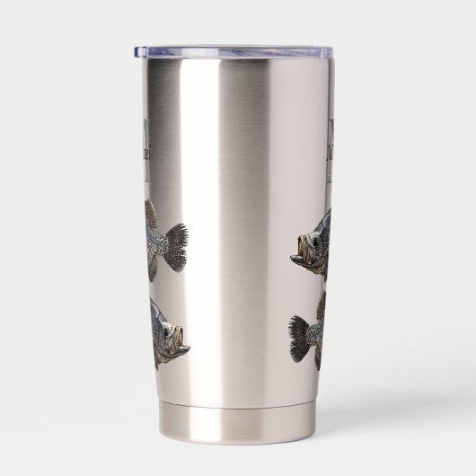 Gepersonaliseerde Crappie Vissende visser Monogram Geïsoleerde Drinkbeker (Rechts)