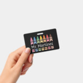 Gepersonaliseerde Crayon Leraar Naam Schattigee Ba Badge (Handheld)