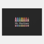 Gepersonaliseerde Crayon Leraar Naam Schattigee Ba Inpakpapier Vel (Voorkant)