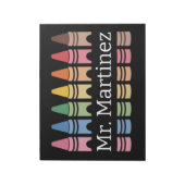 Gepersonaliseerde Crayon Leraar Naam Schattigee Ba Notitieblok (Linkerzijde)