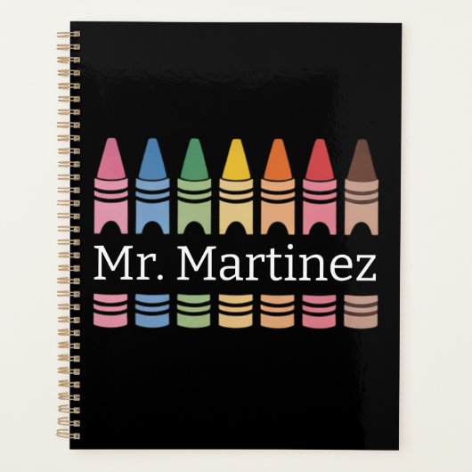 Gepersonaliseerde Crayon Leraar Naam Schattigee Ba Planner (Voorkant)