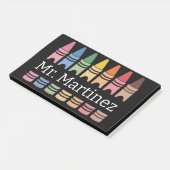 Gepersonaliseerde Crayon Leraar Naam Schattigee Ba Post-it® Notes (Schuin)