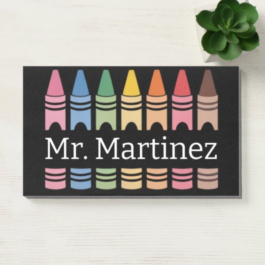 Gepersonaliseerde Crayon Leraar Naam Schattigee Ba Post-it® Notes (Kantoor)