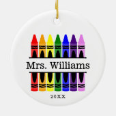 Gepersonaliseerde Crayon Leraar Waardering Gift Keramisch Ornament (Achterkant)