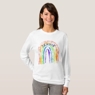 Gepersonaliseerde Crayon-regenboog T-shirt