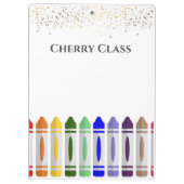Gepersonaliseerde Crayon Star Design Class Klembord (Achterkant)