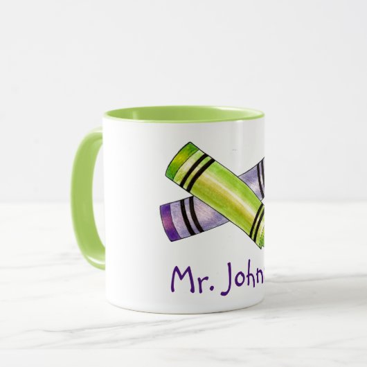 Gepersonaliseerde Crayons Kunstleraar artistieke M Mok (Voorkant links)