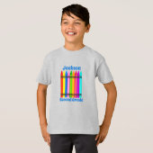 Gepersonaliseerde Crayons School Grade Design T-shirt (Voorkant volledig)