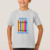 Gepersonaliseerde Crayons School Grade Design T-shirt (Voorkant)