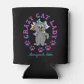 Gepersonaliseerde CRAZY CAT LADY Blikjeskoeler (Achterkant)