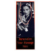 Gepersonaliseerde Crazy Cat Lady Halloween Wijn Cadeautas (Achterkant)