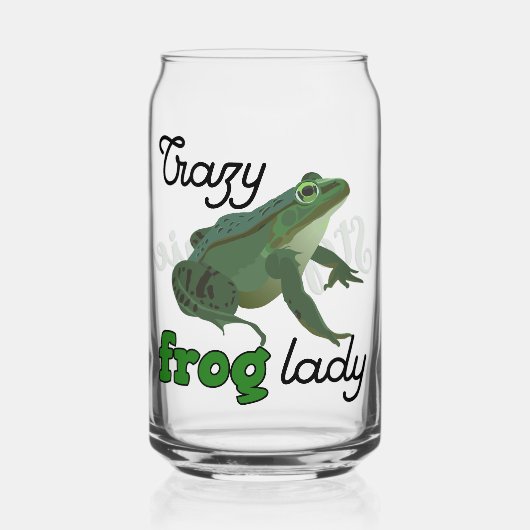 Gepersonaliseerde Crazy Frog Lady Kikker Liefhebbe Blikvorm Glas (Voorkant)