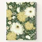 Gepersonaliseerde Cream Green Floral Journal Notitieboek (Achterkant)