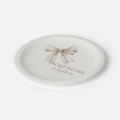 Gepersonaliseerde Cream Tying de Knoop Eenvoudige  Papieren Bordje (Gekanteld)