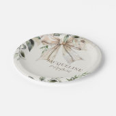 Gepersonaliseerde Cream Tying The Knot Shower Papieren Bordje (Gekanteld)