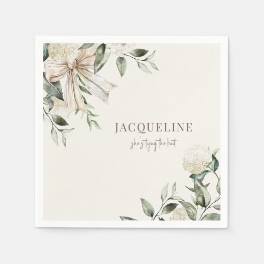 Gepersonaliseerde Cream Tying The Knot Shower Servet (Voorkant)