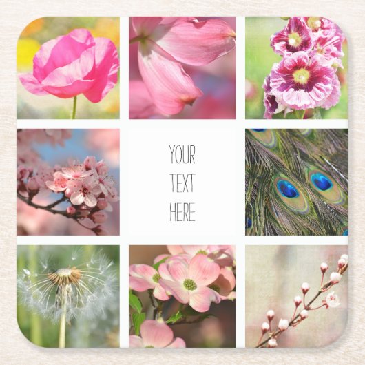 Gepersonaliseerde Creëer Uw Eigen Foto Collage   Kartonnen Onderzetters (Voorkant)