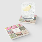 Gepersonaliseerde Creëer Uw Eigen Foto Collage Stenen Onderzetter (Zijkant)