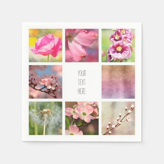 Gepersonaliseerde Creëer Uw eigen fotocollage Servet (Voorkant)