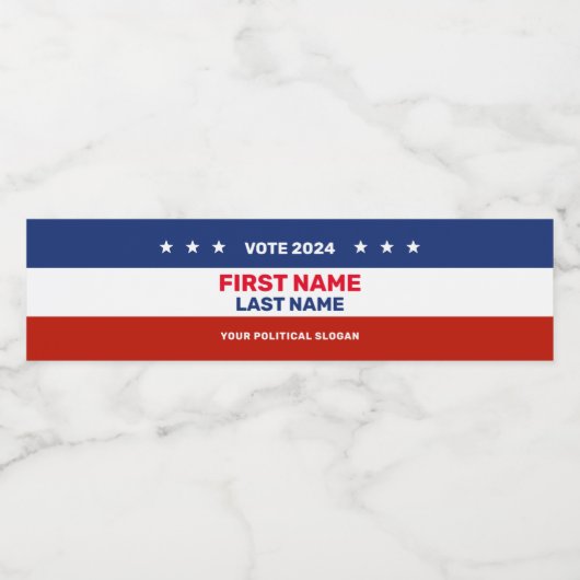 Gepersonaliseerde Creëer Uw eigen verkiezingscampa Waterfles Etiket (Enkel label)