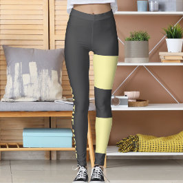 Gepersonaliseerde Crème Donker Grijs Kat Mama Scha Leggings
